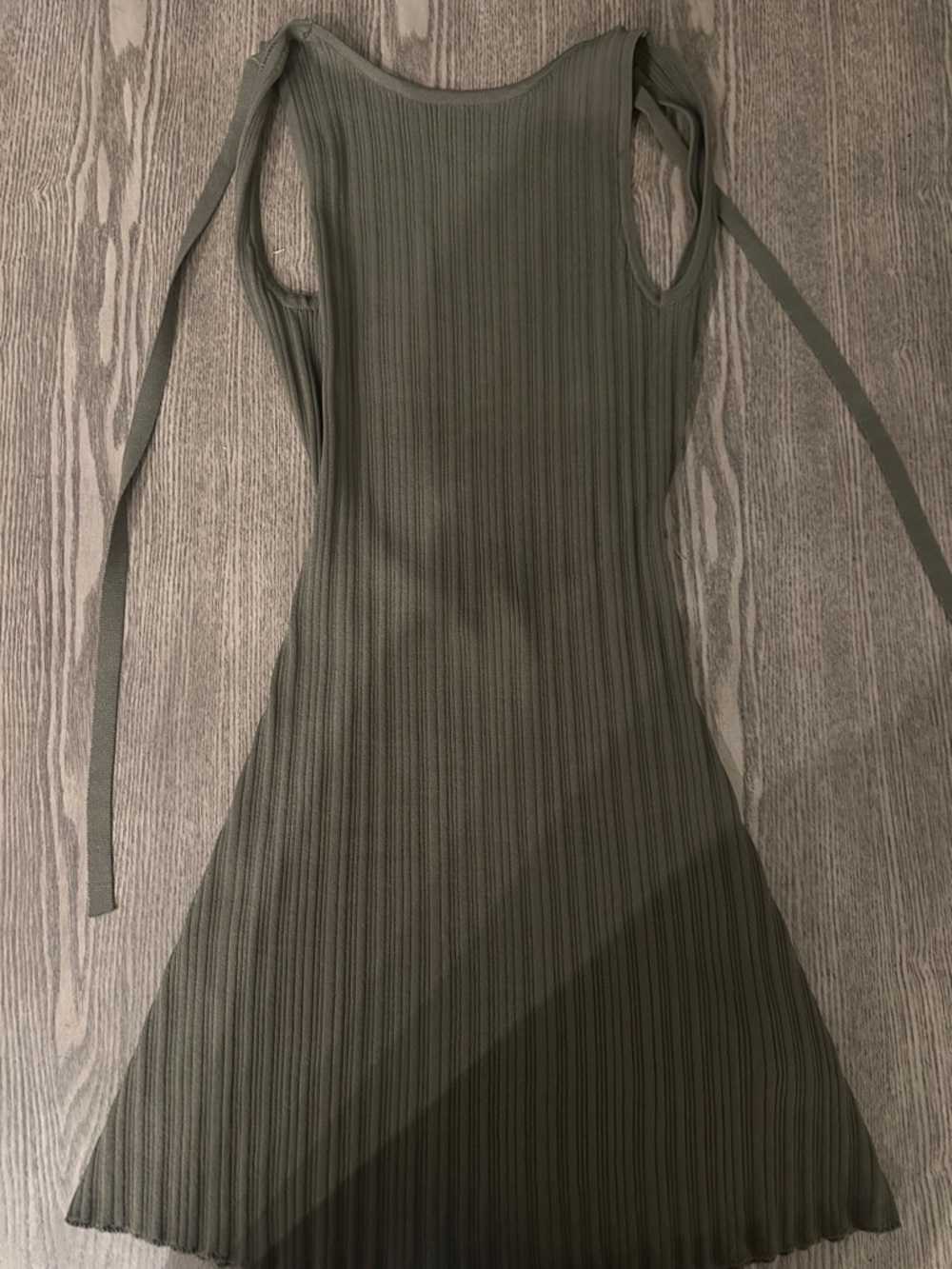 Green Ribbed Mini Dress